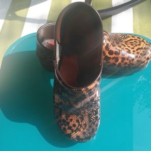 Dansko animal print clogs